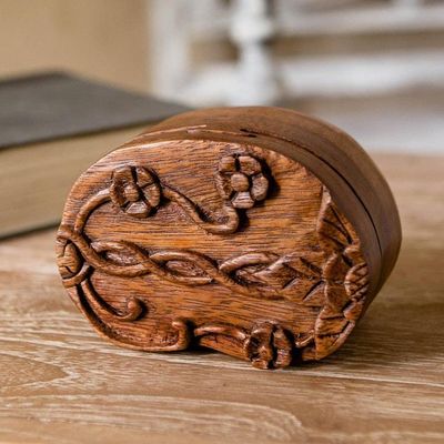 Alternate image for Decorative Suar Wood Puzzle Box Autumn Treasure