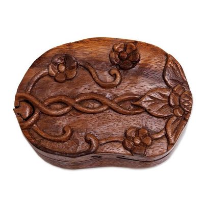 Alternate image for Decorative Suar Wood Puzzle Box Autumn Treasure