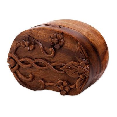 Alternate image for Decorative Suar Wood Puzzle Box Autumn Treasure
