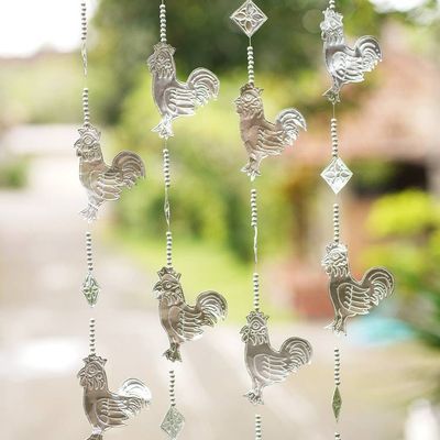 Alternate image for Aluminum Rooster-Themed Holiday Garland Set of 4 Farm Rooster