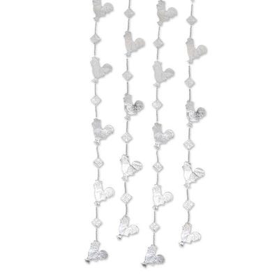 Alternate image for Aluminum Rooster-Themed Holiday Garland Set of 4 Farm Rooster