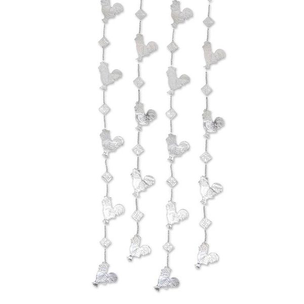Alternate image for Aluminum Rooster-Themed Holiday Garland Set of 4 Farm Rooster