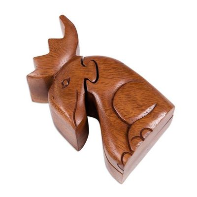 Alternate image for Decorative Wood Puzzle Box with Moose Motif Lead the Charge