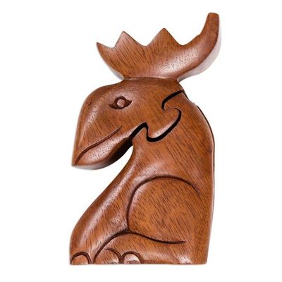 Alternate image for Decorative Wood Puzzle Box with Moose Motif Lead the Charge