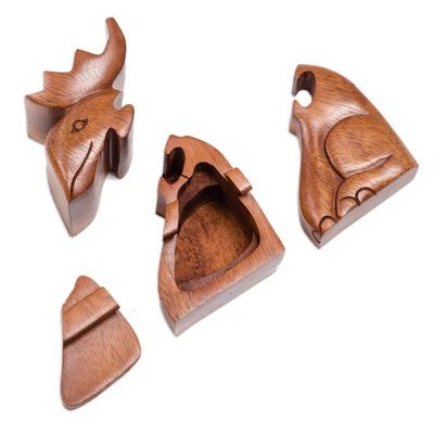 Alternate image for Decorative Wood Puzzle Box with Moose Motif Lead the Charge