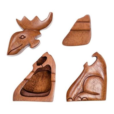Alternate image for Decorative Wood Puzzle Box with Moose Motif Lead the Charge