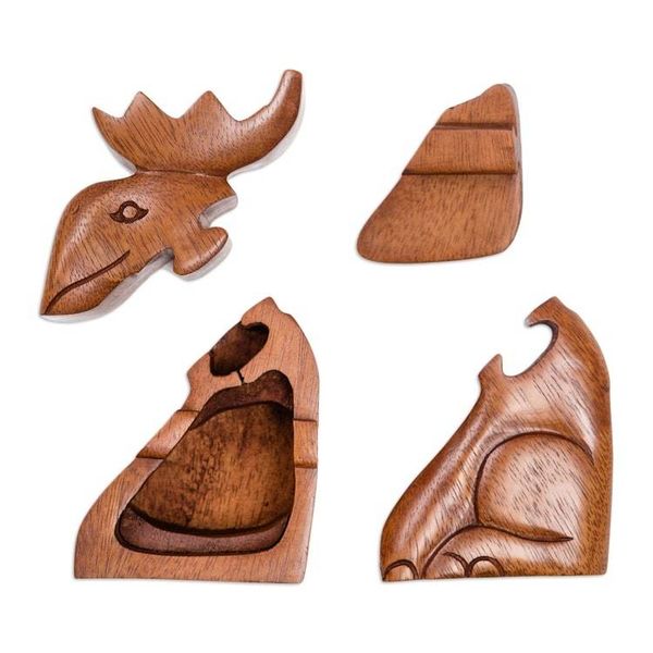 Alternate image for Decorative Wood Puzzle Box with Moose Motif Lead the Charge