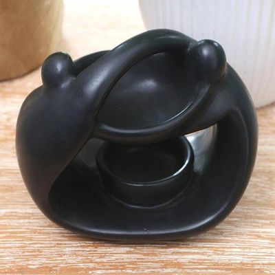 Alternate image for Black Ceramic Oil Warmer from Bali Light in the Dark