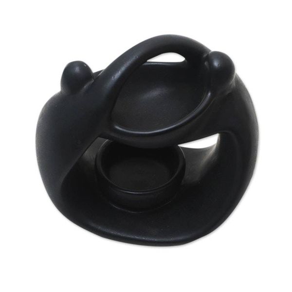 Alternate image for Black Ceramic Oil Warmer from Bali Light in the Dark