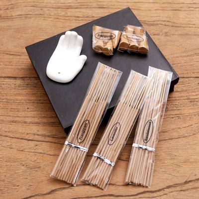 Alternate image for Lavender and Frangipani Ceramic Incense Set White Palm