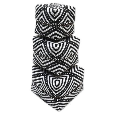 Alternate image for Embellished Decorative Bamboo Boxes Set of 3 Diamond Trance