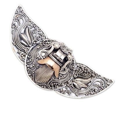 Alternate image for Hand Made Gold-Accented Brooch from Bali Balinese Myth
