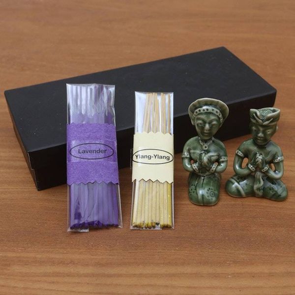 Alternate image for Artisan Crafted Ceramic Incense Set Aromatherapy Night