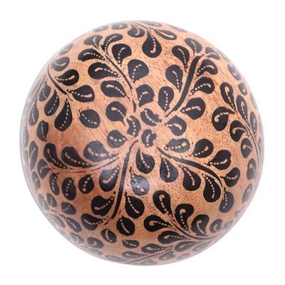 Alternate image for Hand Carved Decorative Wood Box Lively Leaves