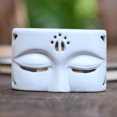 Alternate image for White Ceramic Buddha-Themed Oil Warmer Warming Buddha in White