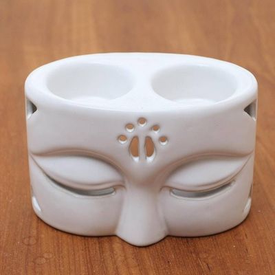 Alternate image for White Ceramic Buddha-Themed Oil Warmer Warming Buddha in White