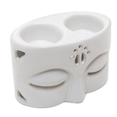 Alternate image for White Ceramic Buddha-Themed Oil Warmer Warming Buddha in White
