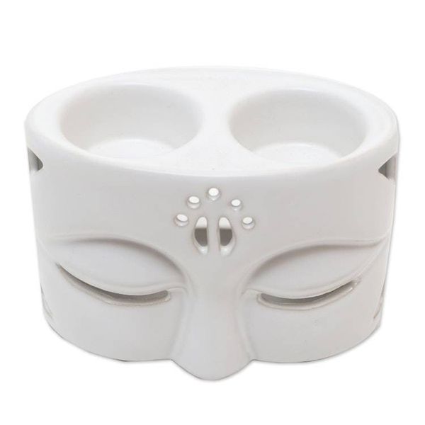Alternate image for White Ceramic Buddha-Themed Oil Warmer Warming Buddha in White