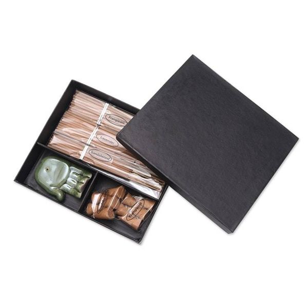 Alternate image for Boxed Incense Gift Set with Ceramic Holder Green Palm