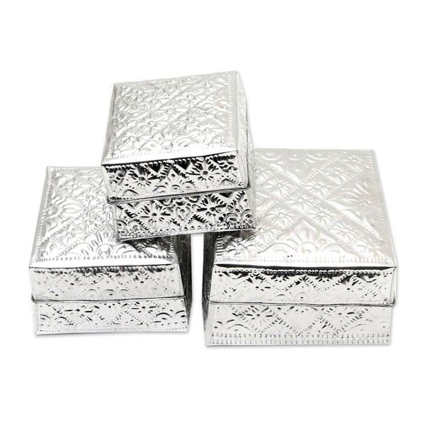 Alternate image for Artisan Crafted Decorative Aluminum Boxes Set of 3 Lempuyang Sunset in Medium