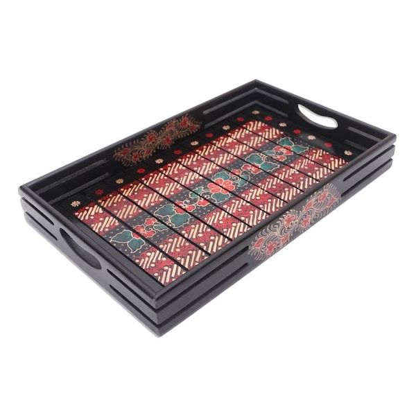Alternate image for Hand Made Floral Batik Decorative Tray Kawung Beauty