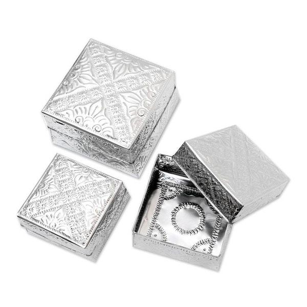 Alternate image for Handcrafted Decorative Aluminum Boxes Set of 3 Lempuyang Sunset in Large