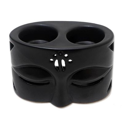 Alternate image for Black Ceramic Buddha-Themed Oil Warmer Warming Buddha in Black