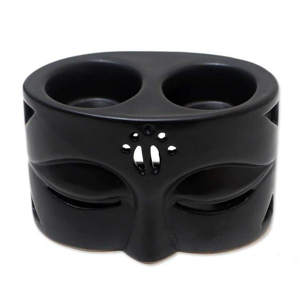 Alternate image for Black Ceramic Buddha-Themed Oil Warmer Warming Buddha in Black
