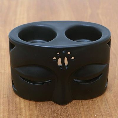 Alternate image for Black Ceramic Buddha-Themed Oil Warmer Warming Buddha in Black