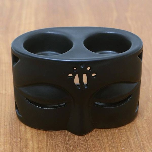 Alternate image for Black Ceramic Buddha-Themed Oil Warmer Warming Buddha in Black
