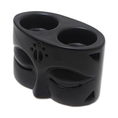 Alternate image for Black Ceramic Buddha-Themed Oil Warmer Warming Buddha in Black