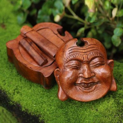 Alternate image for Buddha-Themed Suar Wood Puzzle Box Buddhas Secret
