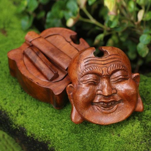 Alternate image for Buddha-Themed Suar Wood Puzzle Box Buddhas Secret