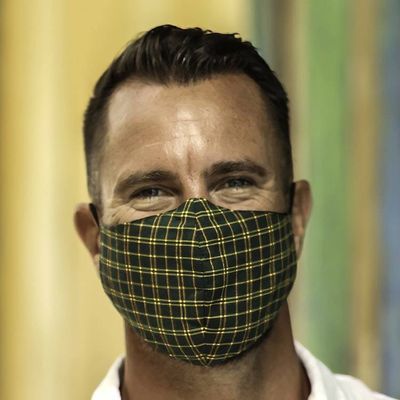 Alternate image for Set of 3 Plaid Cotton Face Masks with Elastic Ear Loops A Proper Plaid