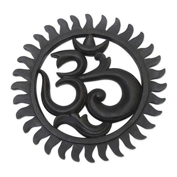 Alternate image for Balinese Om-Themed Relief Panel Ongkare