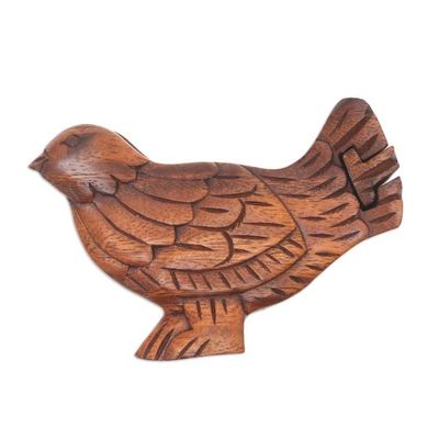 Alternate image for Handmade Suar Wood Magpie Puzzle Box Magic Magpie
