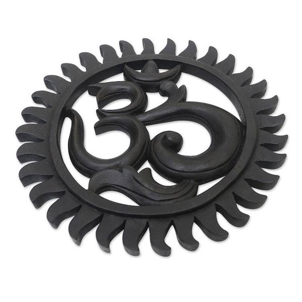 Alternate image for Balinese Om-Themed Relief Panel Ongkare