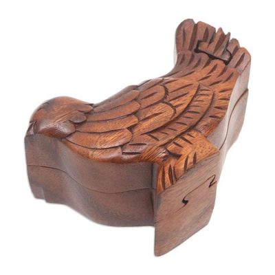 Alternate image for Handmade Suar Wood Magpie Puzzle Box Magic Magpie