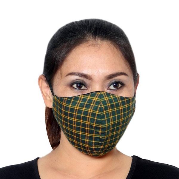 Alternate image for Set of 3 Plaid Cotton Face Masks with Elastic Ear Loops A Proper Plaid