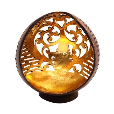 Alternate image for Openwork Pattern Coconut Shell Catchall from Bali Golden Palace