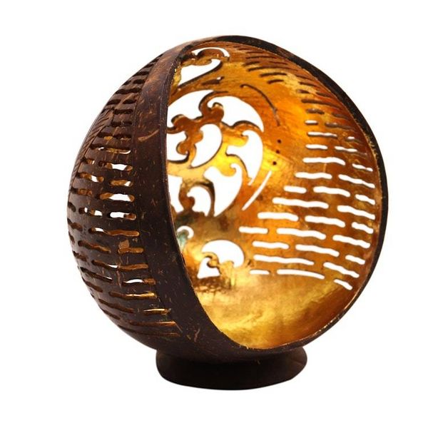 Alternate image for Openwork Pattern Coconut Shell Catchall from Bali Golden Palace