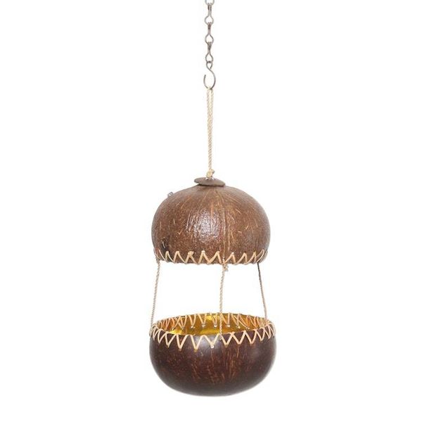 Alternate image for Handcrafted Coconut Shell Bird Feeder Kintamani House