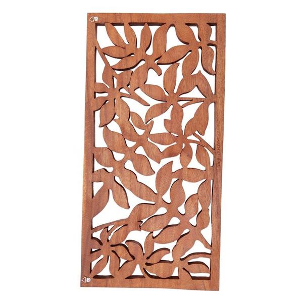 Alternate image for Leaf Motif Suar Wood Relief Panel from Bali Lovely Canopy