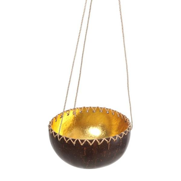 Alternate image for Hanging Coconut Shell Plant Pot Clean Environment