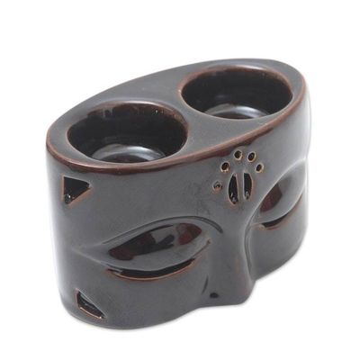Alternate image for Buddhas Gaze Brown Ceramic Oil Warmer Buddhas Gaze