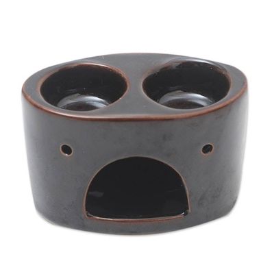 Alternate image for Buddhas Gaze Brown Ceramic Oil Warmer Buddhas Gaze