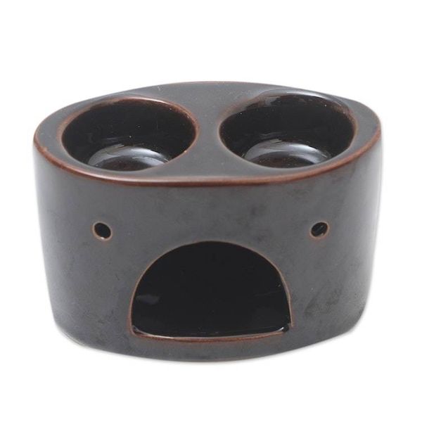 Alternate image for Buddhas Gaze Brown Ceramic Oil Warmer Buddhas Gaze