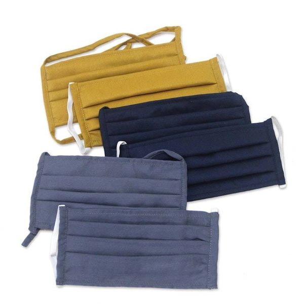 Alternate image for 6 Handcrafted Double Cotton Face Masks in 3 Solid Colors Color Harmony