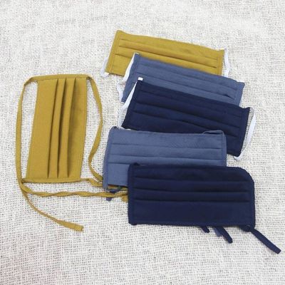 Alternate image for 6 Handcrafted Double Cotton Face Masks in 3 Solid Colors Color Harmony