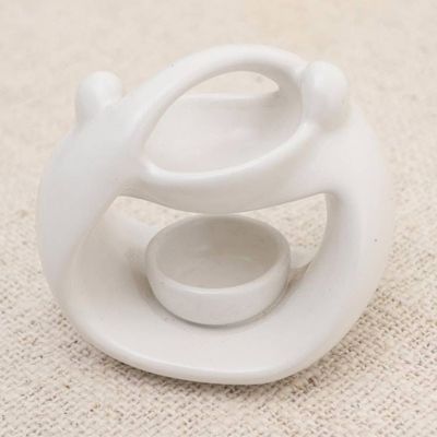 Alternate image for White Ceramic Sculptural Oil Warmer Warm Feelings